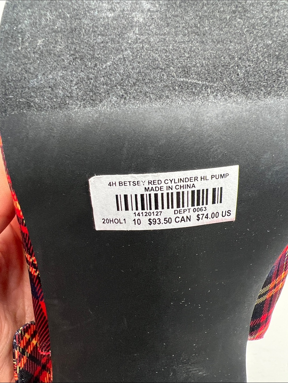 Torrid X Betsey Johnson Alley red plaid black cylinder sparkle heel 10W - Picture 6 of 13